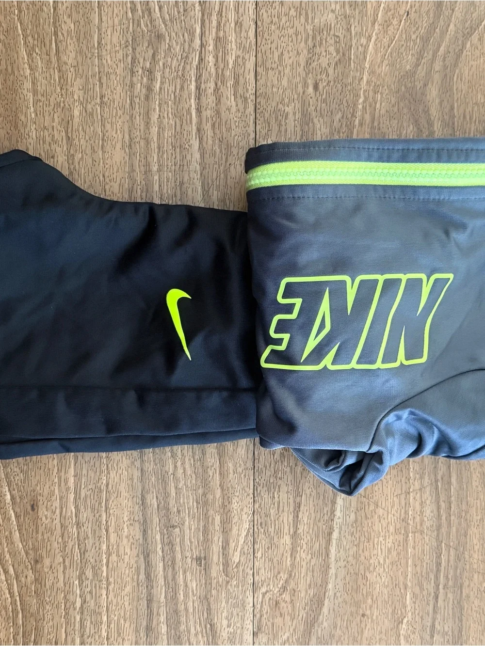 Nike Grey and Neon Green Kids Zip Jacket